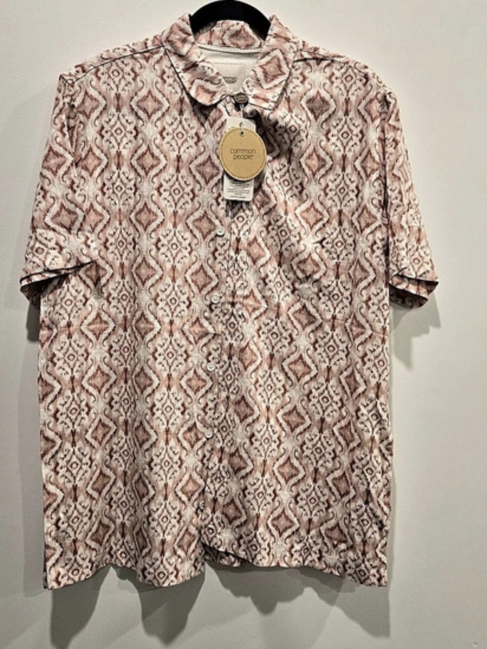 Common People Ikat Men's Geometric Button Down Shirt NWT